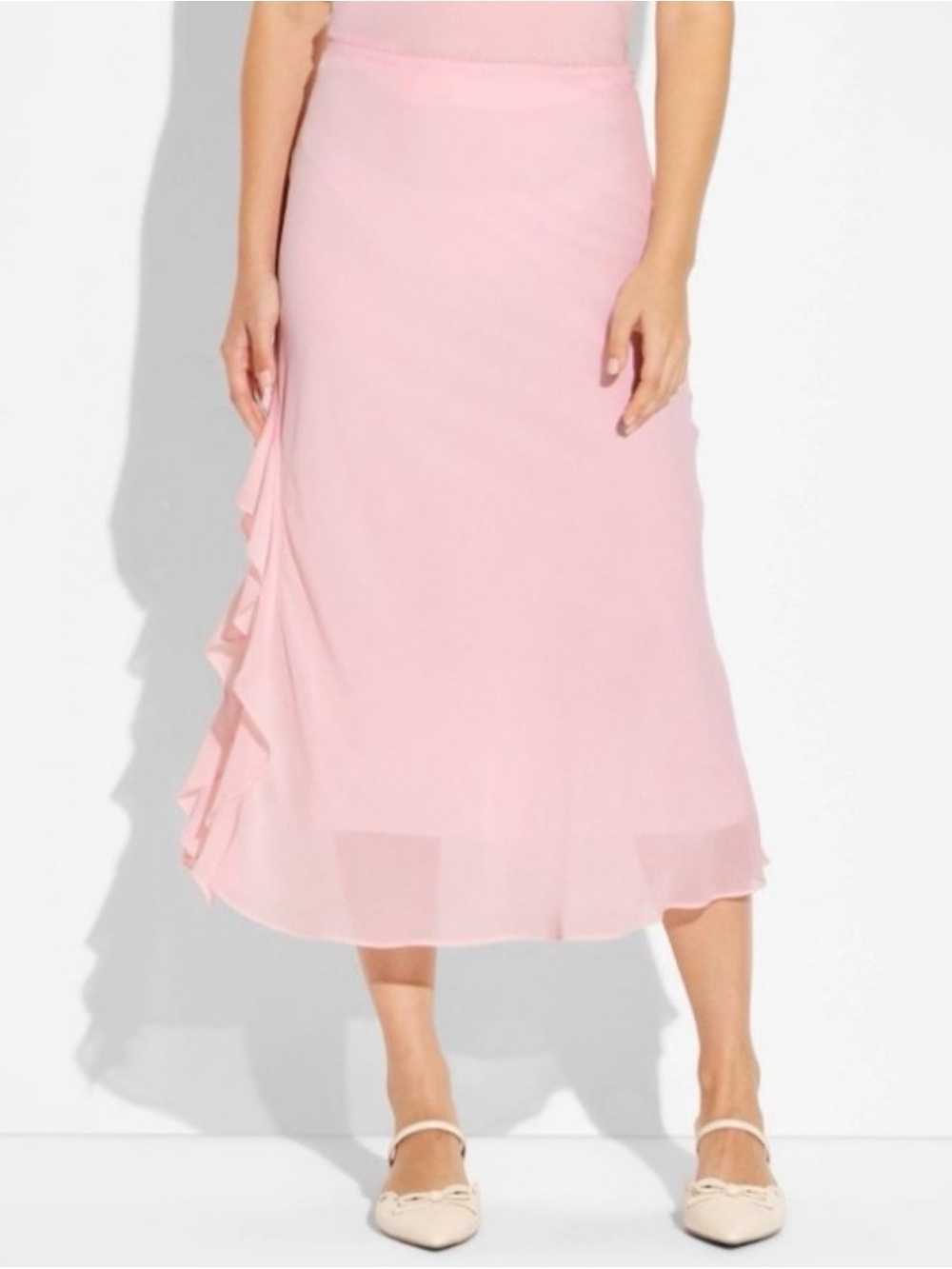 Wild Fable Chiffon Ruffle Below Knee Midi Skirt Sz XXL - NWT